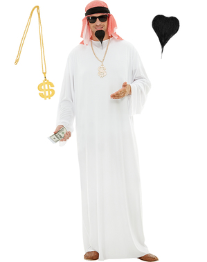 Arabský kostým s doplnkami nadmernej veľkosti