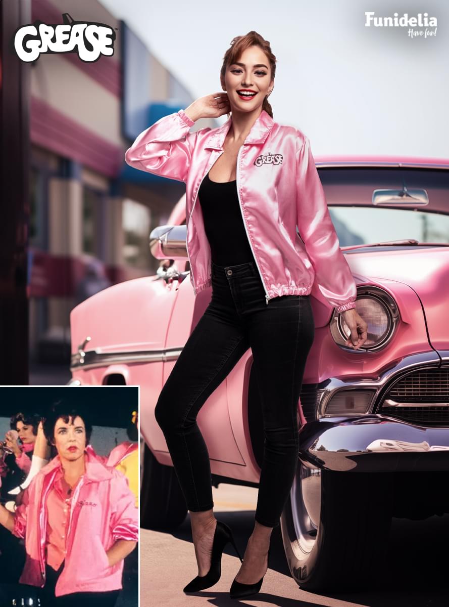 Pink damejakke til kvinder - Grease