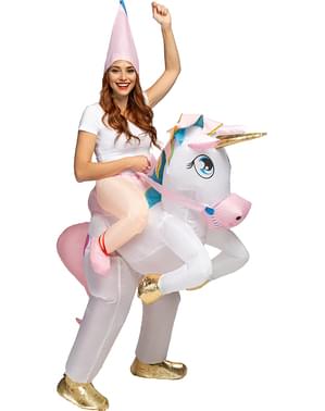 Funidelia  Costume ride on da unicorno gonfiabile per bambina e bambino  Originali & Divertenti - Costume per bambini e accessori per Feste,  Carnevale e Halloween - Taglia unica - Rosa 
