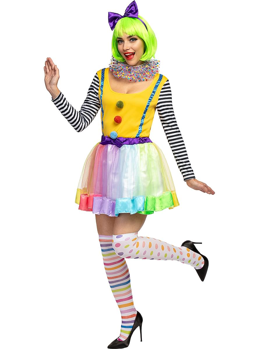 Costume de clown de luxe pour femme en grande taille 