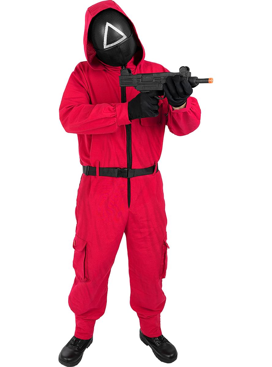 Squid Game Costume with Official Triangle Mask and Weapon
