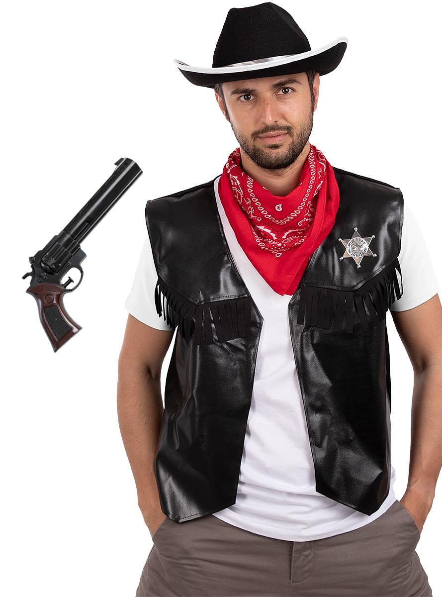 Kit da cowboy da uomo con pistola