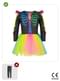 Costume da scheletro colorato per bambina