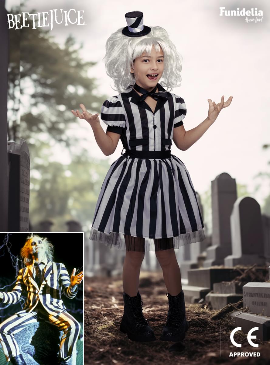 Beetlejuice búningur fyrir stelpur