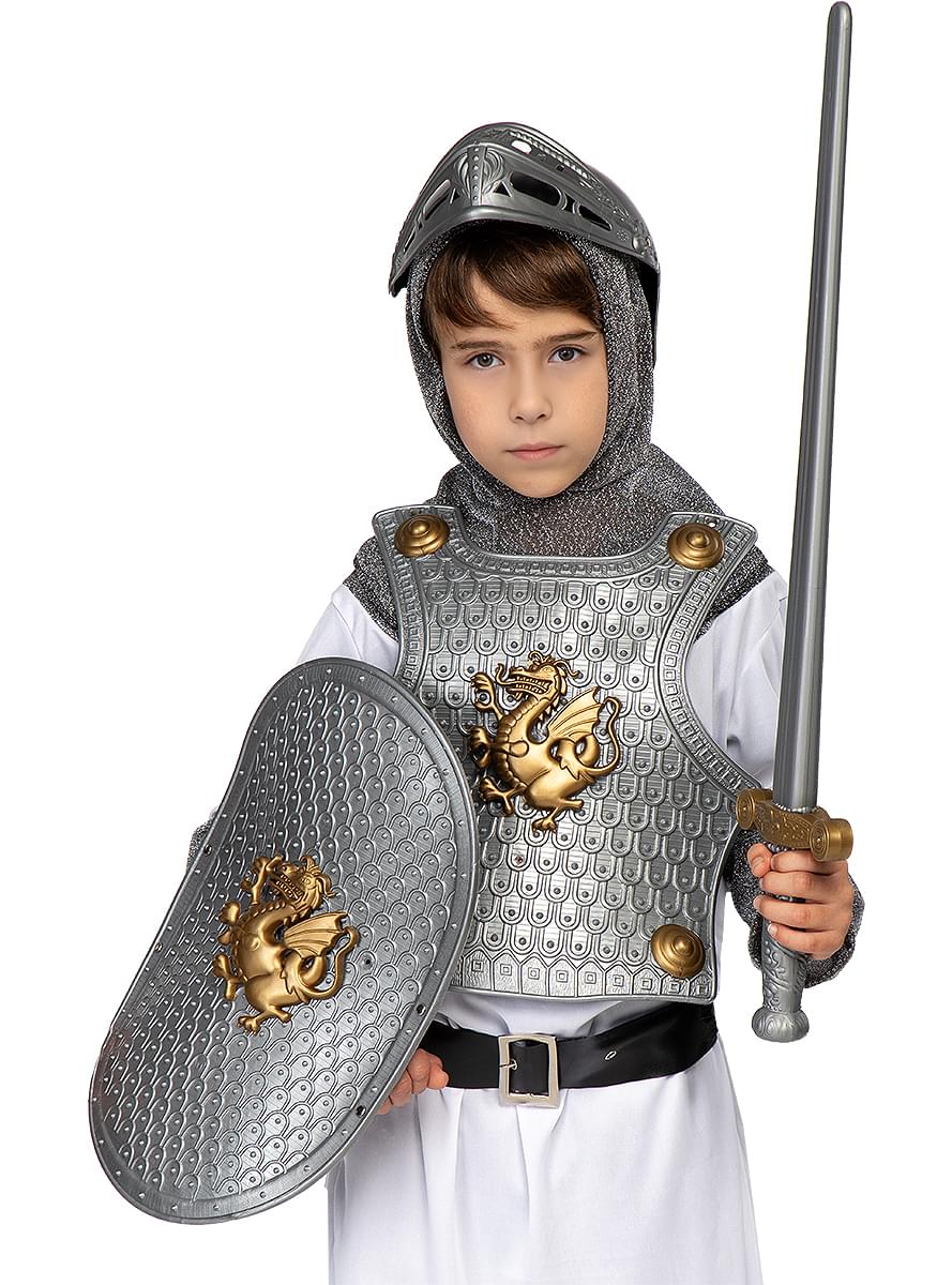 Mittelalter Helm, Schild und Rüstung für Kinder