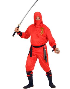Sluipende ninja rood kostuum voor mannen