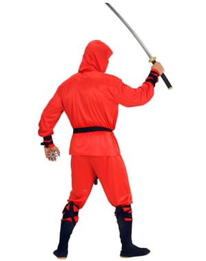 Sluipende ninja rood kostuum voor mannen