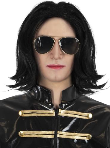 Costume Da Sergente Pop Anni '60 Con Occhiali Hippy Neri, Parrucca E Tash - ILOVEFANCYDRESS
