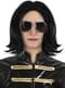 Peruca lisa e óculos de Michael Jackson