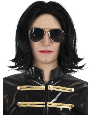 Sileä peruukki ja Michael Jacksonin silmälasit