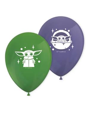 8 balloons of Baby Yoda The Mandalorian (28 cm)