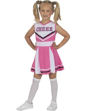 Disfraz animadora Cheer Leader negro/rosa para niñas