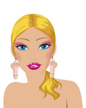 Boucles d'oreilles zizi femme