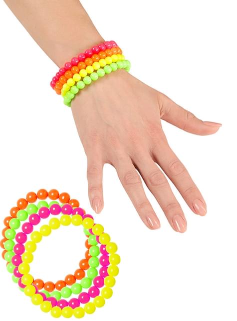 Set de 4 pulseras de colores para adulto