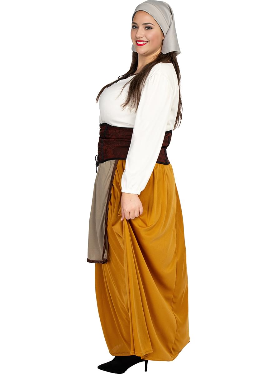 Disfraz de campesina medieval para mujer talla grande