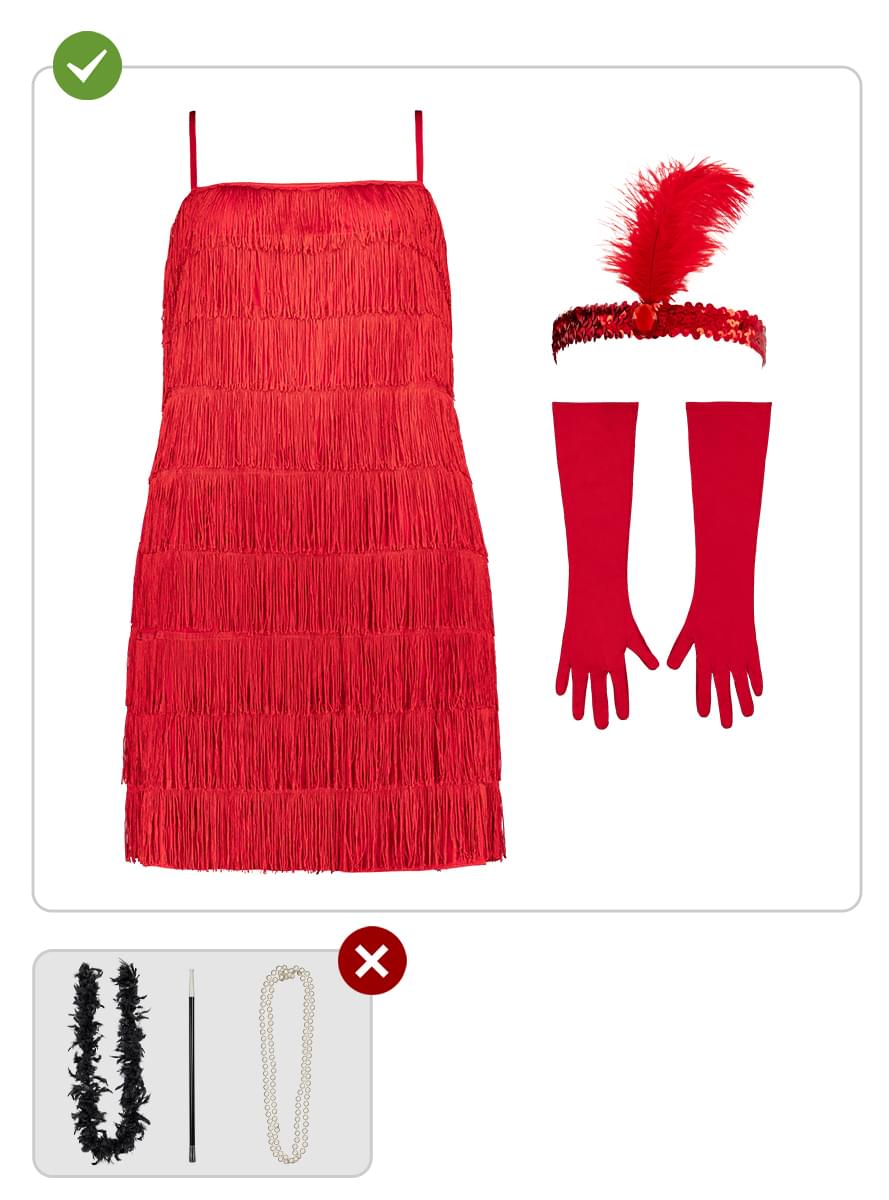 1920s Rood Flapper kostuum grote maat