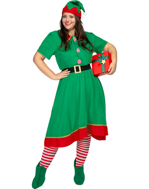 Kostým Vianočný elf pre ženy plusová veľkosť