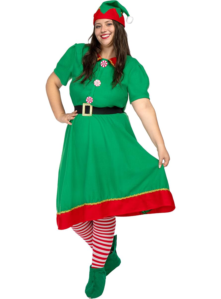 Costum de Elf de Crăciun pentru Femei mărimi mari