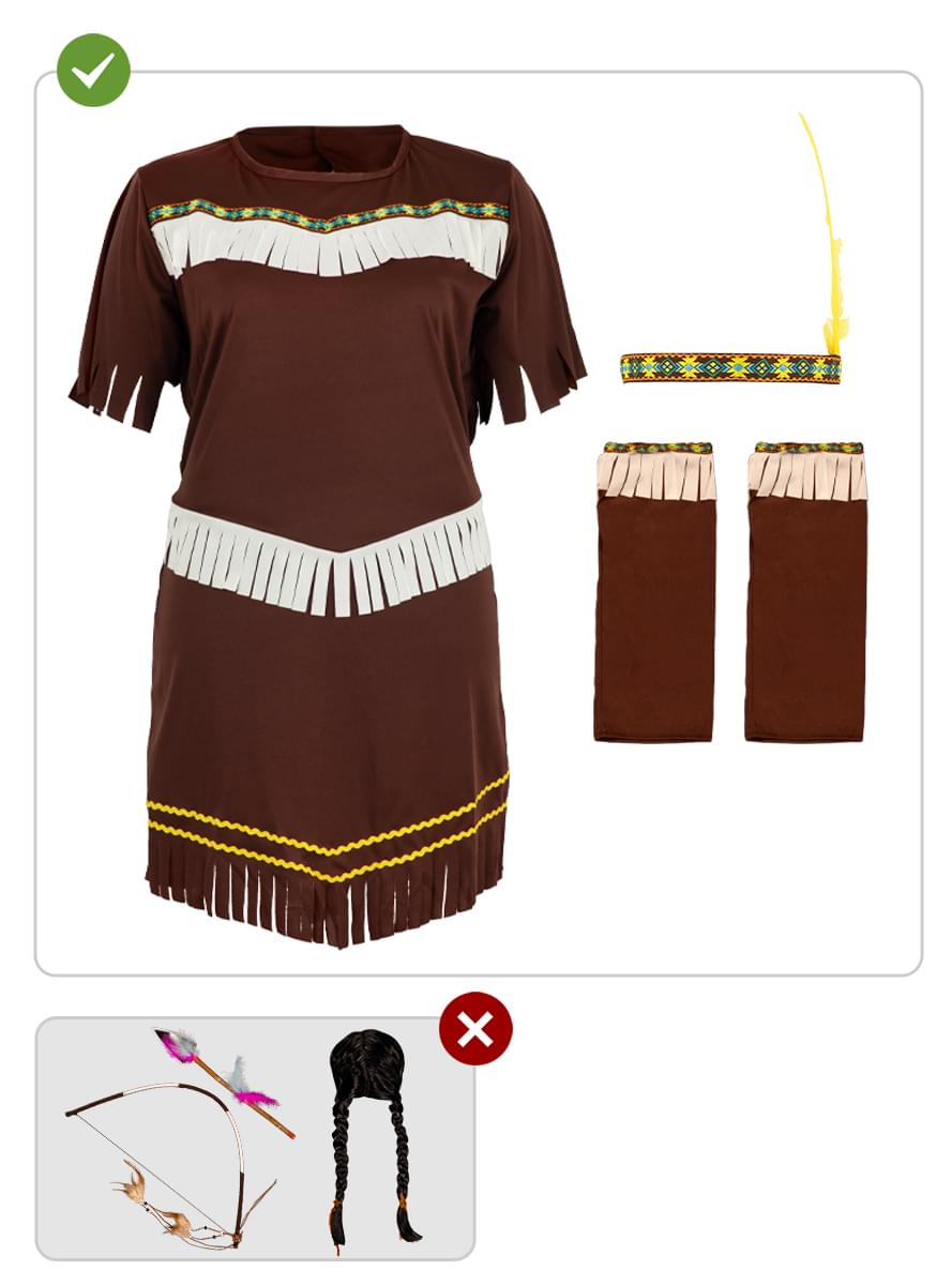 Indianer kostume til kvinder Plusstørrelse