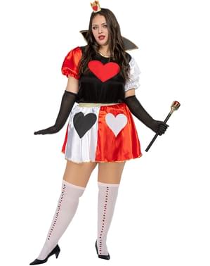 Queen of Hearts Kostyme til kvinner Plus Size