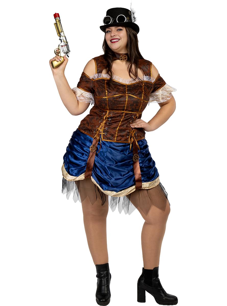 Kort Steampunk-kostuum Voor Vrouwen Plus Size