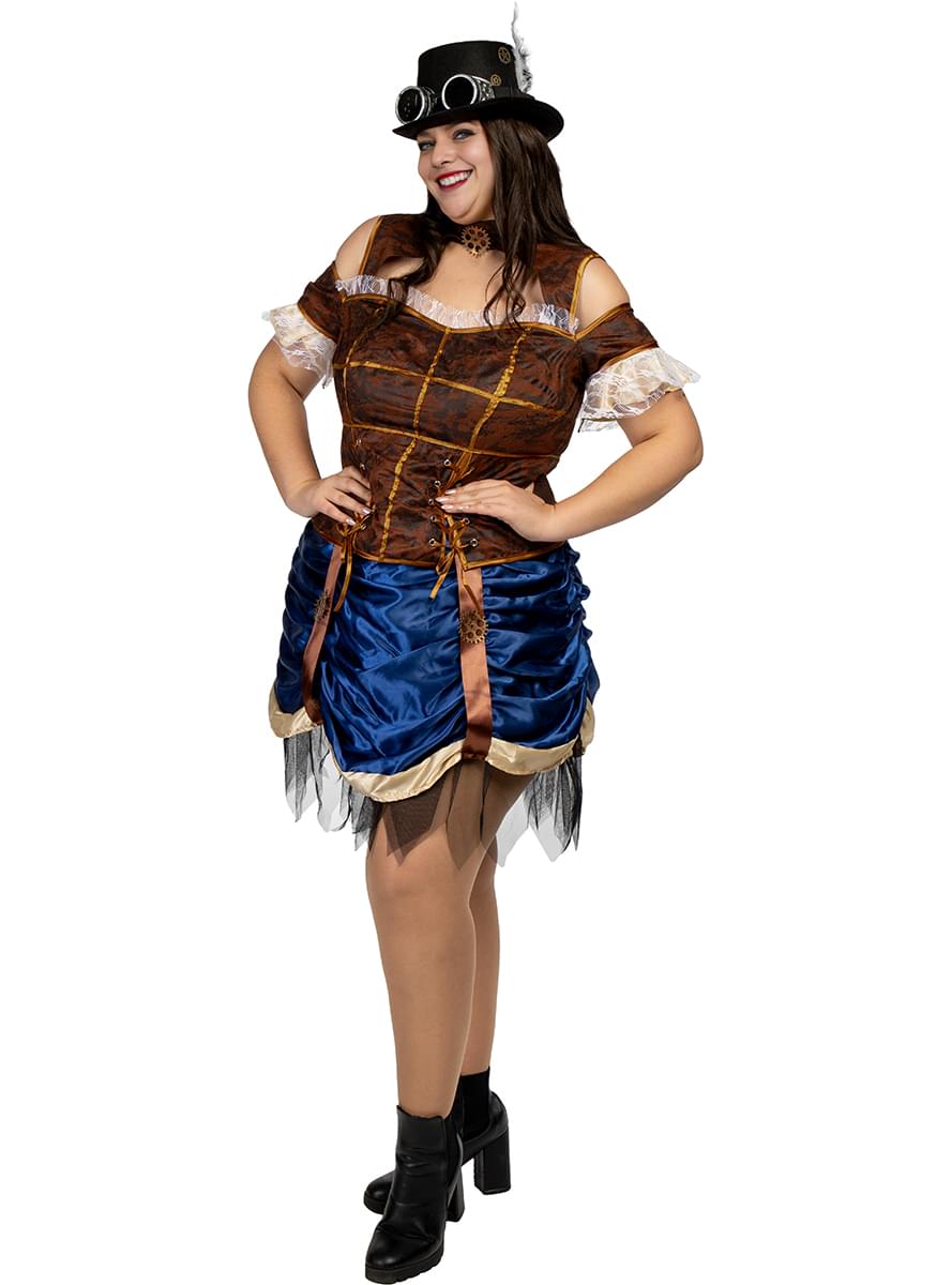 Disfraz de Steampunk corto para mujer talla grande