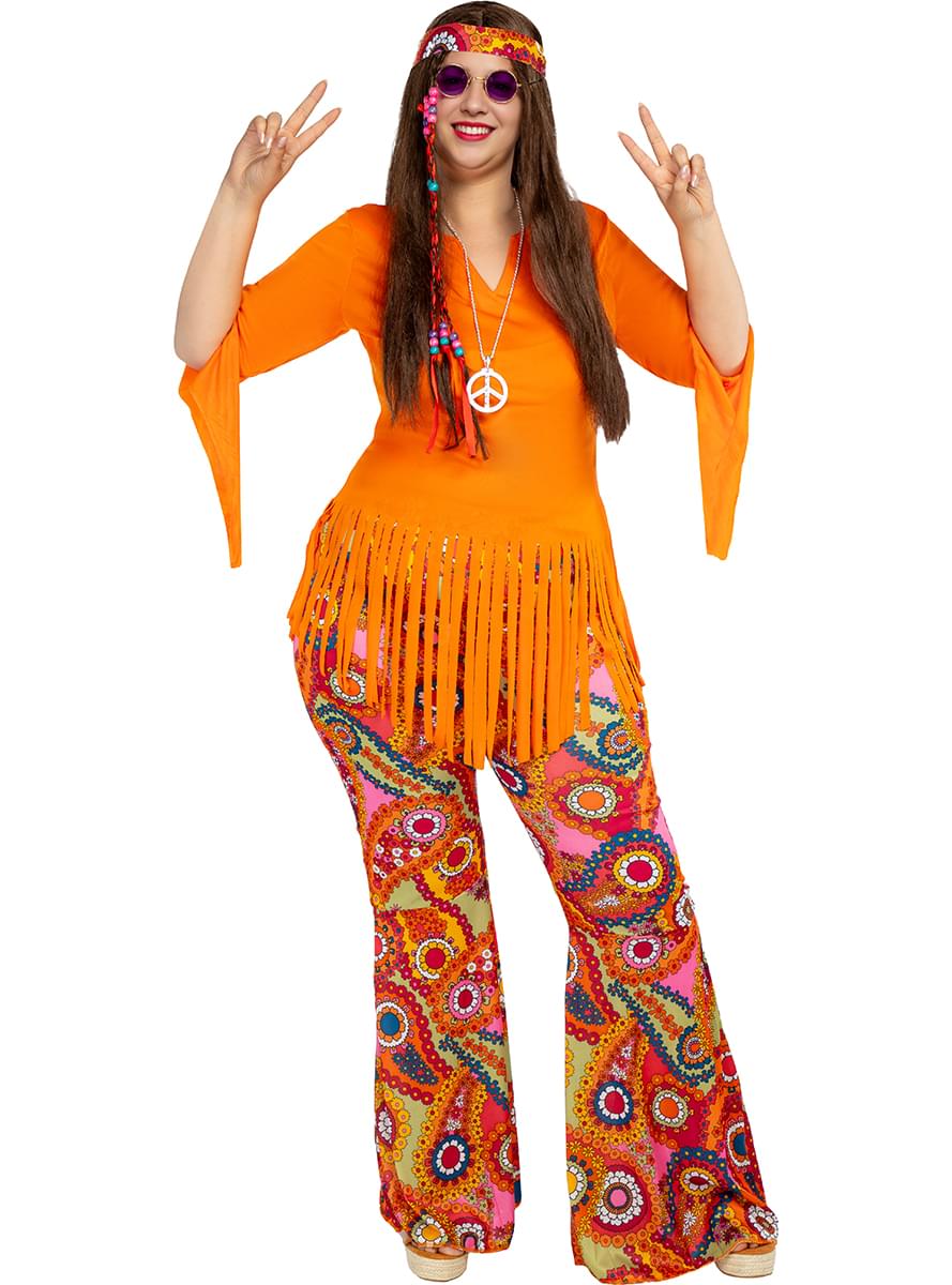 Fato de Hippie feliz para mulher tamanho grande