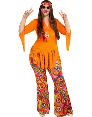 Costume da hippie felice da donna taglie forti