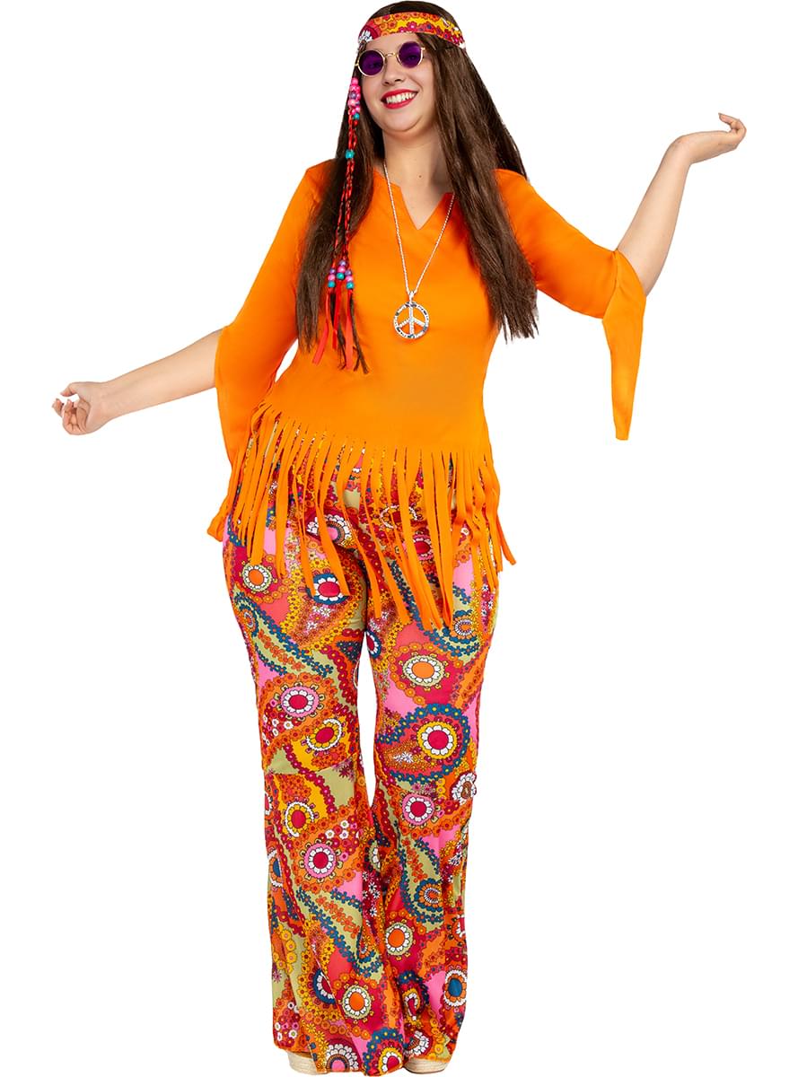 Disfraz de Hippie feliz para mujer talla grande
