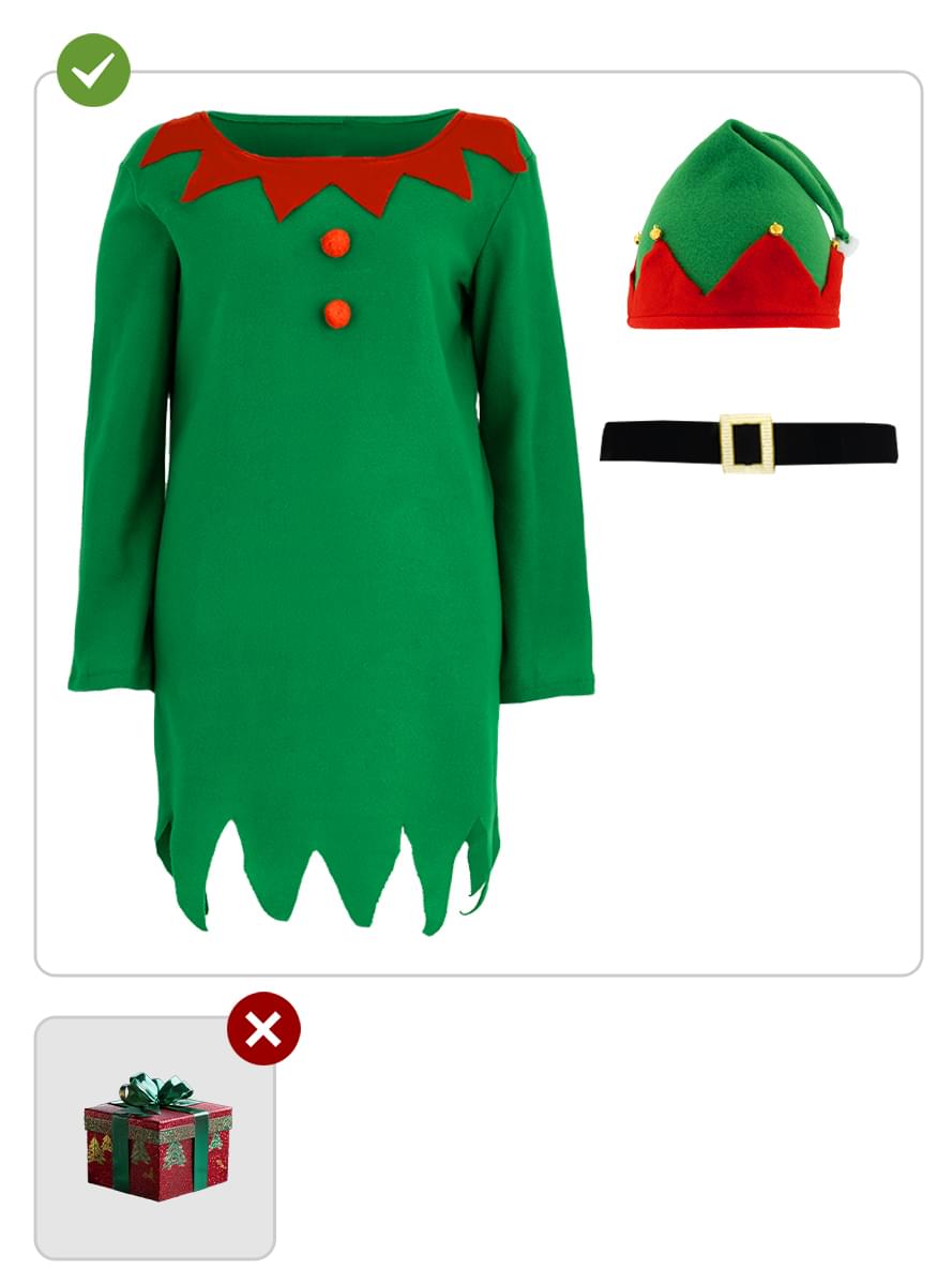 Disfraz de elfa duende para mujer talla grande