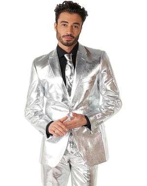 Shiny silver kostuum - Opposuits