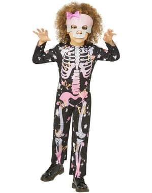 Costume da scheletro con glitter per bambina