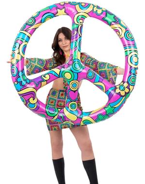 Objet gonflable hippie symbole de la paix 60's