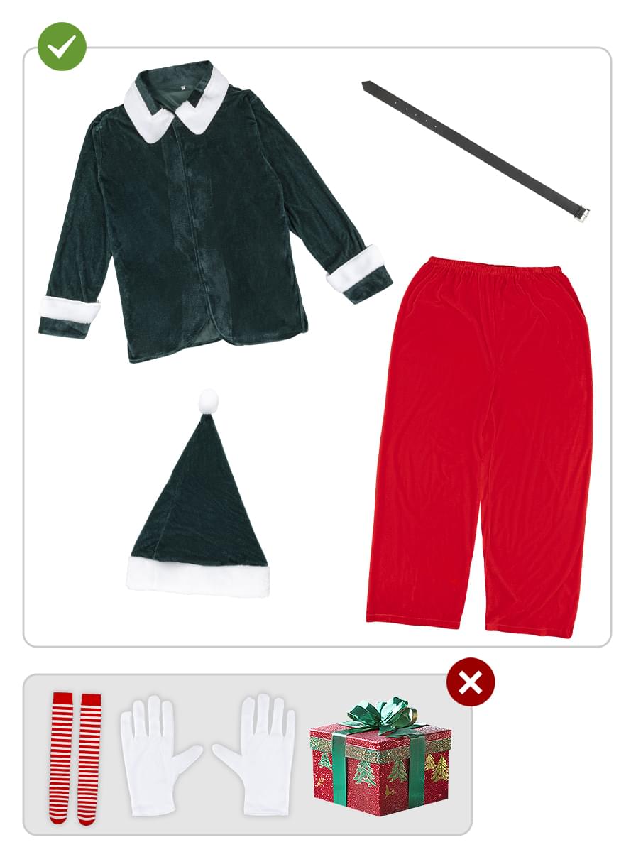 Deluxe Adult Elf Costumes Men's Cute The Elf Gnome Costume Halloween Christmas Party Cosplay Set