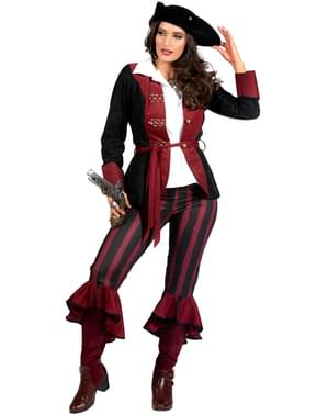 Дамски пиратски костюм за жени в цвят бургунди