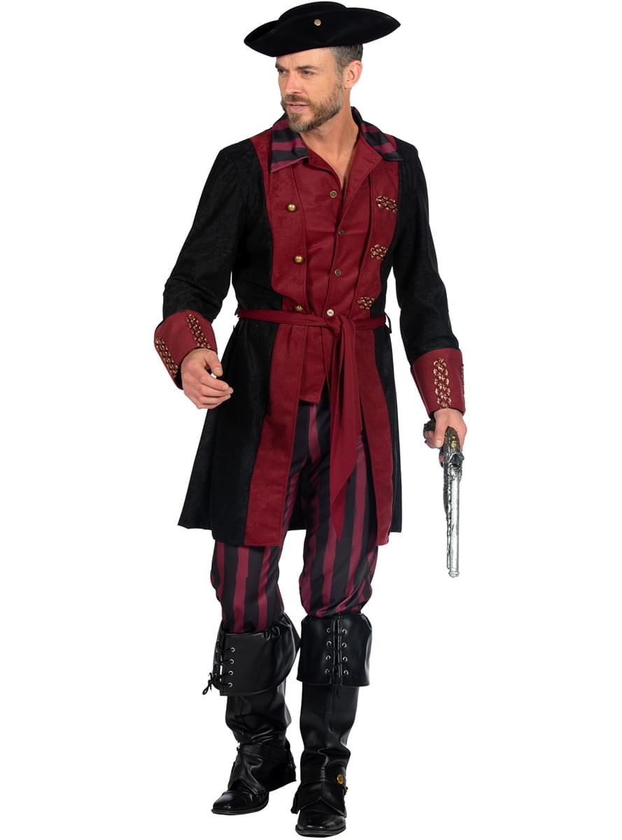 Burgundy Pirate Costume for men