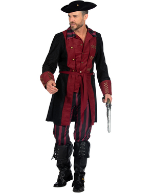 Burgundy Pirat Kostüm für Herren