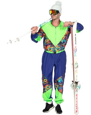 Disfraz de esquí de los años 80 retro para hombre