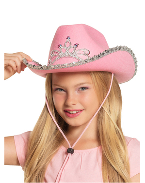 Sombrero de vaquera rosa para niña