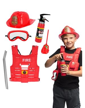 Conjunto de acessórios de bombeiro para menino