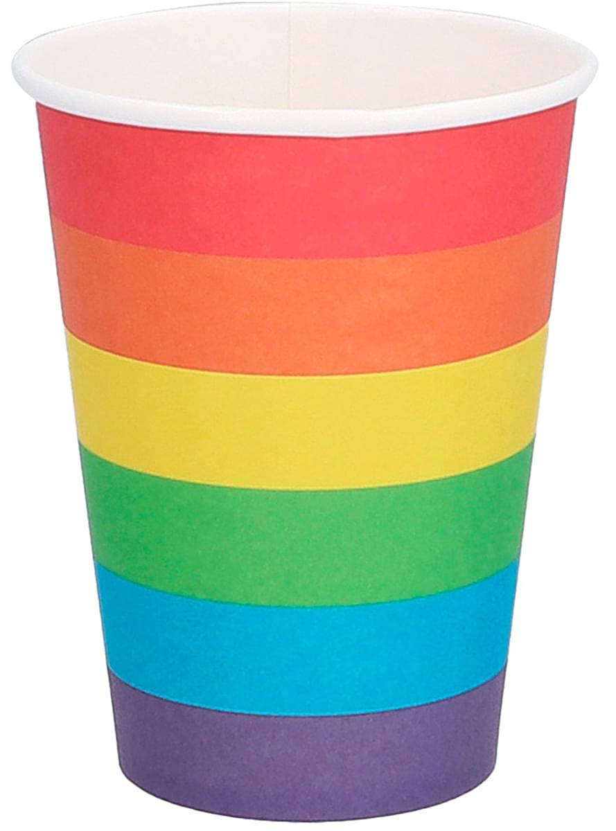 8 vasos arcoíris