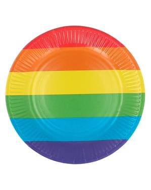 8 tallerkener regnbue (23 cm)
