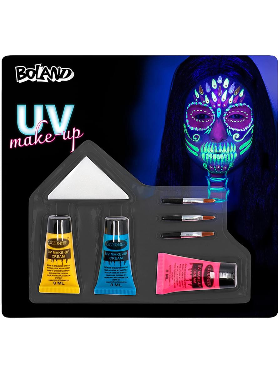 Skeleton makeup set glows in the dark