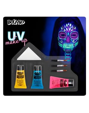 Skeleton makeup set glows in the dark