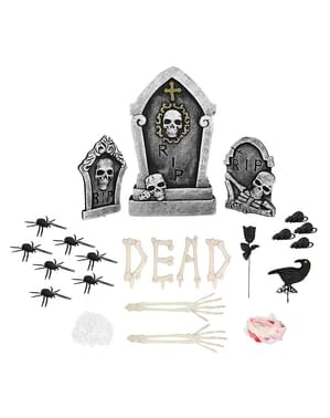 Комплект за декорация - гробище със скелети