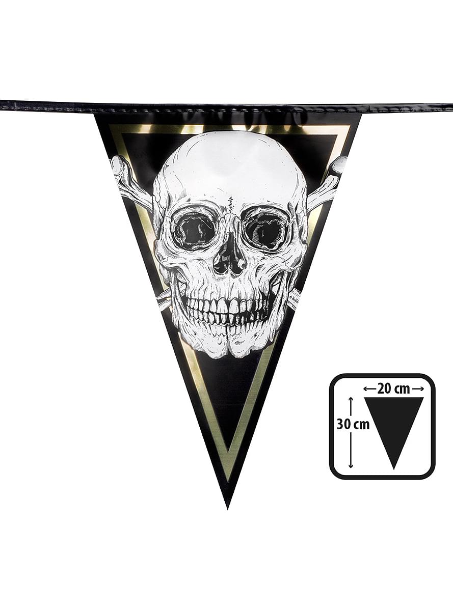 1 Garland of Pirate Skeleton Flags