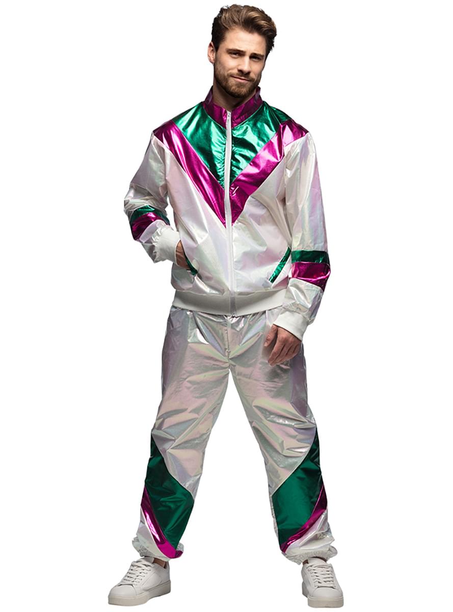 Holograficzny Strój Dres Lata 80 dla dorosłych
