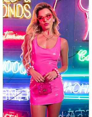 Vestido de vinilo rosa para mujer
