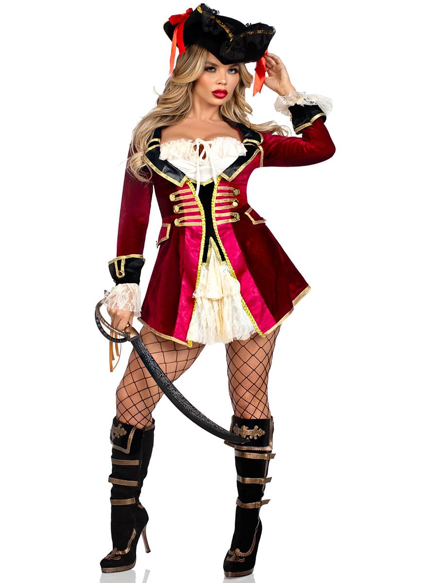 Fantasia de capitã pirata para mulher