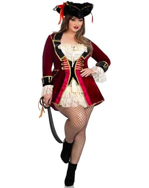 Disfraz de capitán pirata para mujer talla grande